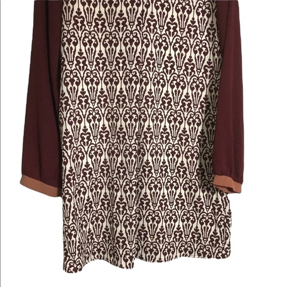 Everly Burgundy long sleeve mini dress - Picture 4 of 9